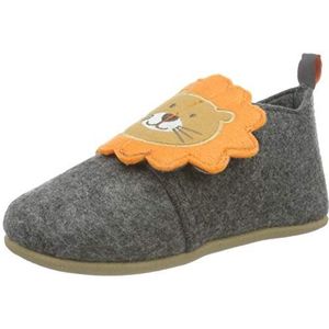 Playshoes uniseks-kind vilten pantoffels Slipper vilten pantoffels, Grijs leeuw, 20 EU