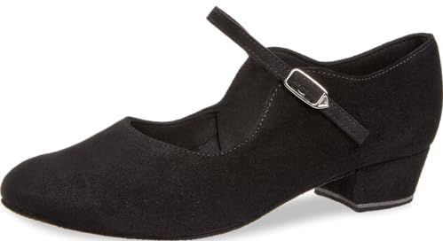 Diamant - 050-029-001 - Dansschoenen - Zwart - Microfibre - Talon blok 2,8 cm