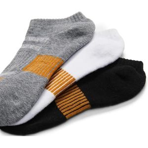 Timberland 3 paar Double Logo No Show Socks, maat L, Meerkleurig, Medium