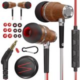 Symphonized - NRG 3.0 - In-Ear Koptelefoon - Rood & Grijs - Hout