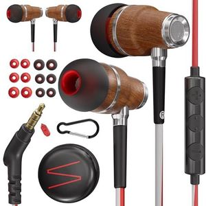 Symphonized - NRG 3.0 - In-Ear Koptelefoon - Rood & Grijs - Hout
