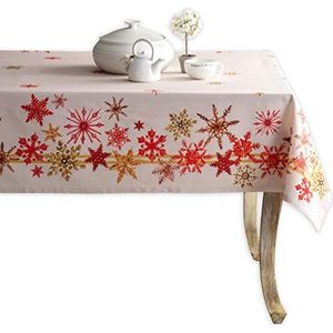 Maison d'Hermine Crystal Star 100% katoenen tafelkleed voor keuken | Diner | Tafelblad | Decoratiefeesten | Bruiloften | Thanksgiving/Kerstmis (rechthoek, 160 cm x 220 cm) Moederdag