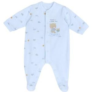 Chicco, Babyrompertje van zacht en licht katoen, met comfortabele opening aan de voorkant en beenopening, ideaal voor lente en herfst, ontworpen in Italië, babykleding 0-24 maanden, lichtblauw (3), 12