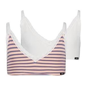 Skiny Meisjesbeha, Every Day In CottonLace Multipack T-shirt-beha, koral strepen selectie, regular (verpakking van 2)