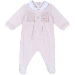 Chicco Katoenen romper met voet, pyjama voor jongens en meisjes, Lichtroze, 3 Maanden