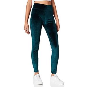 Urban Classics Dames Dames Dames High Waist Velvet Leggings, teal, 4XL