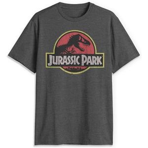 Jurassic Park Logo Men's T-Shirt, Charcoal Heather, XX-Large
