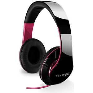 FANTEC SHP-250AJ Stereo HiFi koptelefoon (met beugel, On Ear, 3,5 mm jackplug, bassterk, grote en zachte oorkussen) zwart/roze