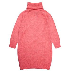 VERO MODA Meisjesjurk Vmdaniela Ls Highneck Jurk Ga Meisje, Hot Roze/Detail:Melange, 116 cm