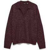 Vero Moda - LEFILE - Gebreide Pullover - Mêlee - Regular Fit - Overhemdkraag