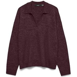 Vero Moda - LEFILE - Gebreide Pullover - Mêlee - Regular Fit - Overhemdkraag