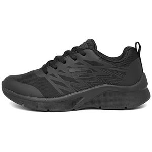Skechers Microspec Quick Sprint Sneaker voor jongens, Zwart Textiel Trim, 27 EU
