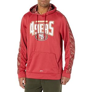Zubaz Heren SAN Francisco 49ERS Solid Capuchon W/Scarlet/TAN Viper Print Accent MD Hoodie, Team Color, Small