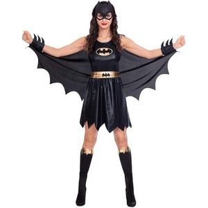 Amscan - Kinderkostuum Batgirl, gekartelde jurk, riem, cape, arm- en beenwarmers, masker, super heroes, themafeest, carnaval