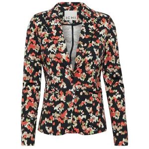 ICHI IHKATE Damesblazer, jasblazer met reverskraag, regular fit, Total Eclipse Multi Aop (202709), L