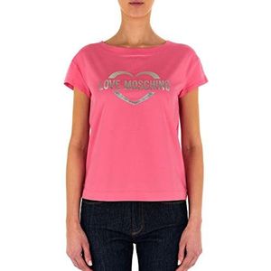 Love Moschino Dames Boxy fit Short-Sleeved T-shirt, fuchsia, 42, fuchsia, 42