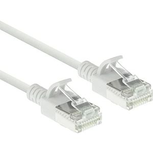 ACT CAT6a Netwerkkabel, U/FTP LSZH LAN Kabel Dun 3.8mm Slimline, Flexibele Snagless CAT 6a Kabel Met RJ45 Connector, Voor Gebruik In Datacenters, 0,5 Meter, Wit - DC6900