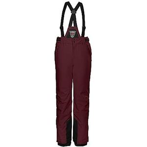 killtec meisjes Skibroek/functionele broek met afritsbaar bovenstuk, sneeuwvanger en randbescherming KSW 77 GRLS SKI PNTS, deep red, 116, 37258-000