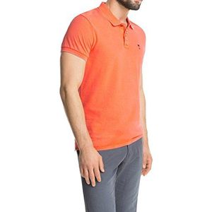 edc by ESPRIT Poloshirt voor heren in neonkleuren, slim fit, Oranje (tangerine Orange 834), XL