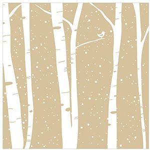Apalis kinderbehang bosbehang vliesbehang sneeuwconcert tussen berken fotobehang vierkant, grootte, meerkleurig, 97982 288 x 288 cm multicolor