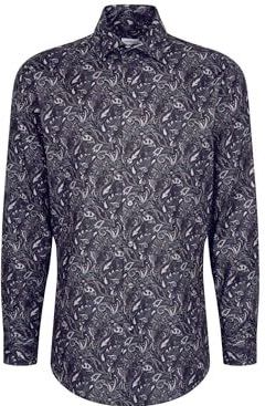 Seidensticker - 845500 - Chemise - Grijs - Manches Longues - Coupe Droite