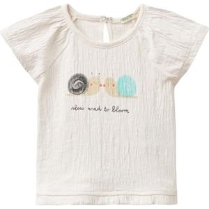 United Colors of Benetton T-shirt voor meisjes, Wit, 12 Maanden