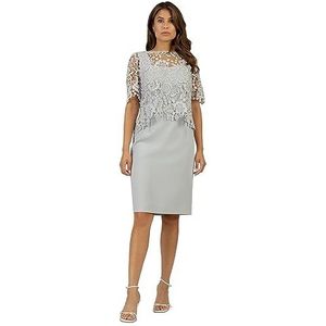 ApartFashion Etui-jurk voor dames, met kanten jasje, formele avondjurk, blauw, 34