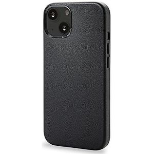 DECODED Back Cover Apple iPhone 13 Mini (5.4 inch) - Hoogwaardig Leren Hoesje, Case met Metalen Knoppen (Zwart)