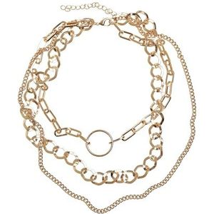 Urban Classics Uniseks halsketting ring gelaagd halsketting goud één maat