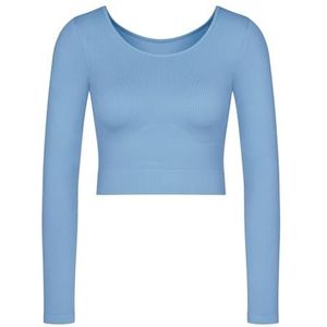 Sloggi Dames Ever Infused Relax Crop Top Ls Undershirt, Azura Blue, S