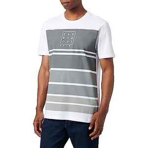 Koton Heren Slogan Printed Multicolor Crew Neck Cotton T-shirt, wit (000), XL