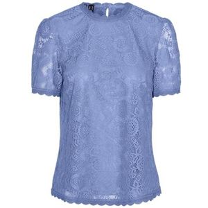 PIECES Pcolline Ss Lace Top Noos Bc T-shirt voor dames, Hydrangea., L
