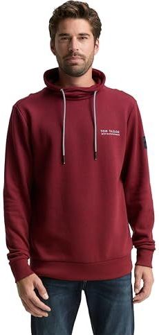 TOM TAILOR - Sweatshirt 'Snood' - Pastelblauw/Wijnrood/Wit - Sweatstof