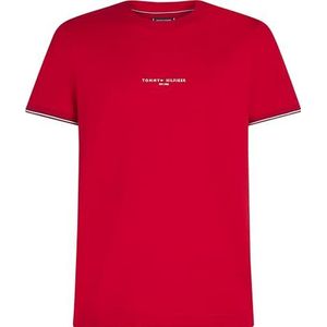 Tommy Hilfiger - Signature Tipped Slim Knit T-Shirt - Rood - Heren - Katoen