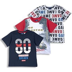 Chicco T-shirt met korte mouwen van katoen, T-shirts Kinderen en tieners, Rode, 15 maanden (pakket van 3)