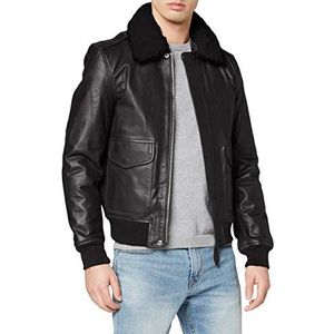 Schott Nyc Leren jas voor heren, zwart (Black/Black Fur), S