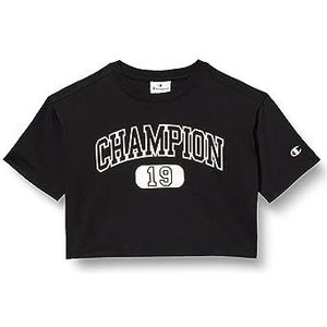 Champion Legacy American Classics G-Cropped S-s Crewneck T-shirt voor meisjes en meisjes, Zwart, 15-16 jaar