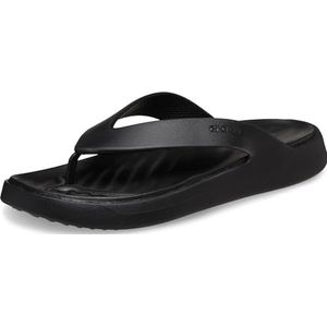 Crocs Dames Getaway Flip Flop, zwart, 7 UK, Zwart, 39/40 EU