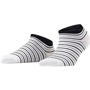 FALKE Dames Korte sokken Stripe Shimmer W SN Katoen Kort gedessineerd 1 Paar, Wit (White 2000), 39-42