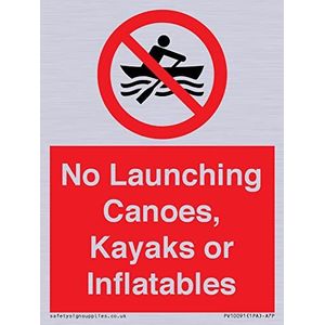 Geen lancering kano's, kajaks of inflatables teken - 75x100mm - A7P