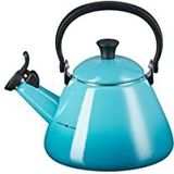 Le Creuset Kegelvormige fluitketel, geëmailleerd staal, 1,6 liter, groenblauw, 92000200490000