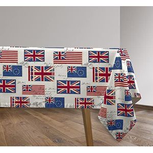 Vilber, Tafelkleed, van hars, vuilafstotend, waterdicht, rechthoekig, bedrukt Britse vlag, meerkleurig