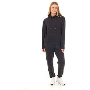 M17 Dames gerecyclede oversized hoodie zacht, gezellig sweatshirt met capuchon top met lange mouwen en zak (XS, zwart), Zwart, XS