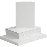 Kaarten en enveloppen, 50 stuks, kaartformaat 10,5 x 15 cm, envelopgrootte 11,5 x 16,5 cm, wit