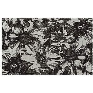 BIANCHERIAWEB Tapijt voor woonkamer, velours, antislip, motief bloemen, kleur zwart