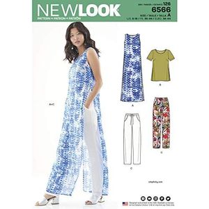 New look Naaipatronen Set voor vrouwen Tuniek/Top en Broek, Papier, Wit, A (8-10-12-14-16-18)