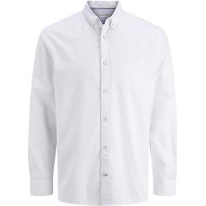 JACK & JONES Heren Jjoxford Detail Shirt Ls, wit, M