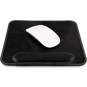 Londo Leder Mousepad met Polssteun (Zwart)