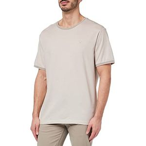 Hackett London Heren Pique Tipped Tee T-shirt, LT Taupe, XS