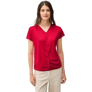 Cecil T-shirt voor dames met decoratieve naden, Glazed Apple Red, S